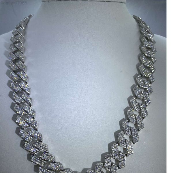 

Lifeng Jewelry Classic Luxury Fashion Ready to Ship Hip Hop Men 18mm20inches Full Iced Out Moissanite Cuban Chain Necklace