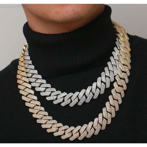

Hip Hop Pass Diamond Test Cuban Necklace 14k Gold Thick S925 20mm Moissanite Diamond Cuban Chain Necklace