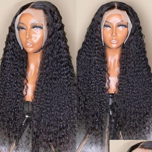 

Synthetic Wigs 13X4 Loose Deep Wave Brazilian Human Hair 32 34 Inch Transparent Curly Lace Front Wig For Black Women Drop Delivery Pr Dhqkc, Natural color