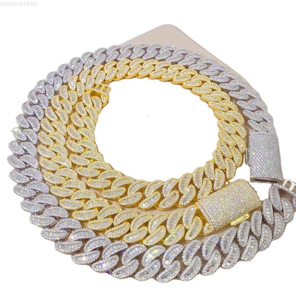 

Elegant Vintage Unisex Ice Crystal Jewelry Sterling Silver Cuban Chain