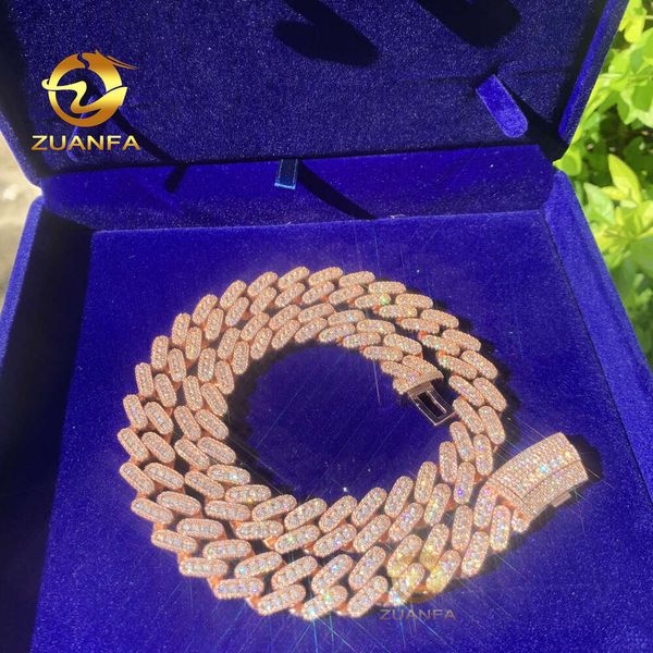 

Hip Pop Jewelry Cuban Chain Custom Rose Gold 15Mm Cuban Necklace Sier Vvs Moissaniteiced Out Cuban Chain