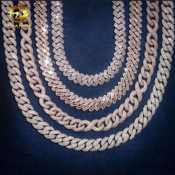 

Fashion Jewelry Necklace Moissanite Chain Sier Gold Plated Iced Out Vvs Gra Certified Moissanite Lab Diamond Cuban Link Chain