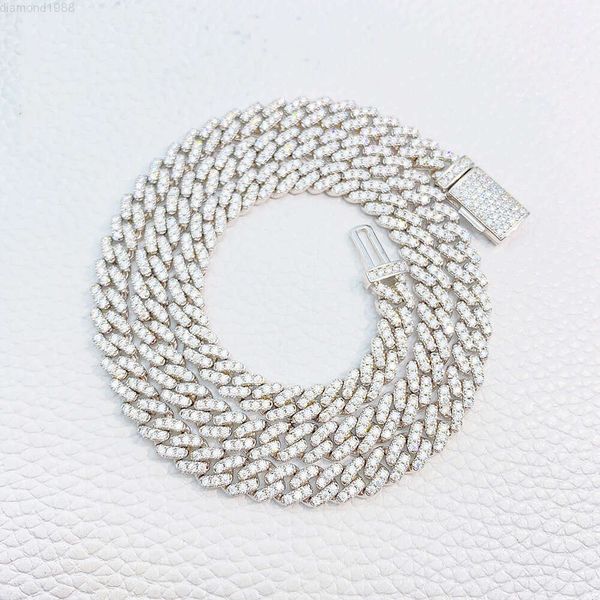 

Custom Miami American Necklace Sterling Silver 925 Jewelry Iced Out Diamond Hip Hop 6.5mm Vvs Moissanite Cuban Link Chain