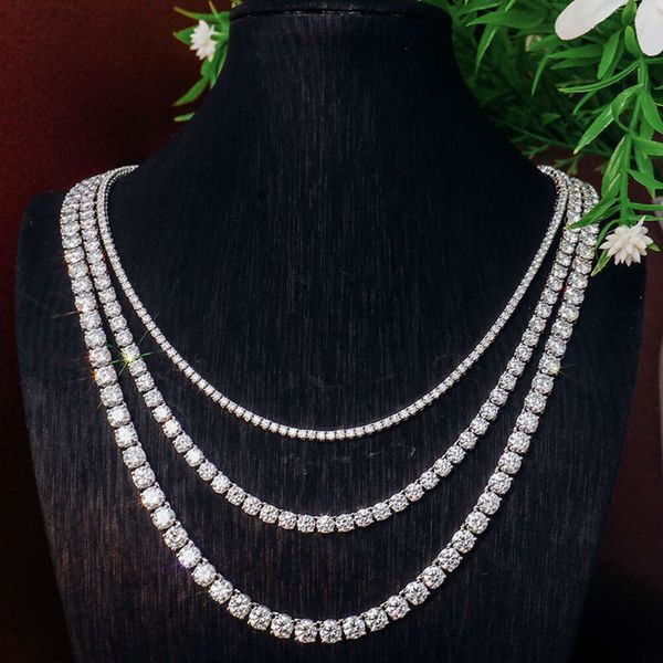 

Fine Jewelry Bracelet Necklace 5Mm 16/18 Inches Custom Sterling Sier Vvs Moissanite Tennis Chain Diamond Chain