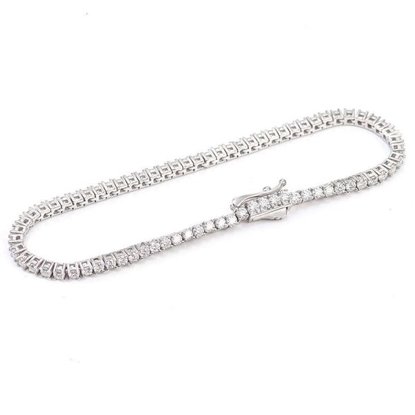 

Real 10K 14K Solid Gold Moissanite Diamond Tennis Men Women 2Mm Bracelet Clover Femme Grc Certificate Tennis Bracelet