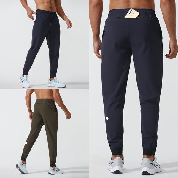 

LU-1033 Spring-summer Thin Woven Quick-drying Men' Outdoor Running Training Casual Relaxed Tracksuit Pants, Black
