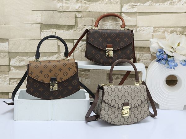 

Retro fan shaped bag luxury designers Bucket Shoulder Bags flower Purses Women Tote Brand Letter Genuine Leather Handbags crossbody bag L8609, Q3