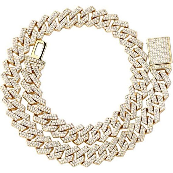 

Rock Punk Cuban Chain Woman Men Full Diamond King Lion Hip Hop Necklace Jewelry Sier Cuban Hip Hop Moissanite Cuban Chain