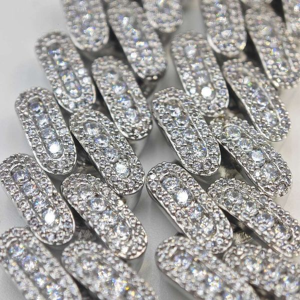 

Fashion Jewelry Wholesale Hip Hop Bling Jewelry For Men Chains Sier Cuban Link Necklace Baguette Moissanite Cuban Chain