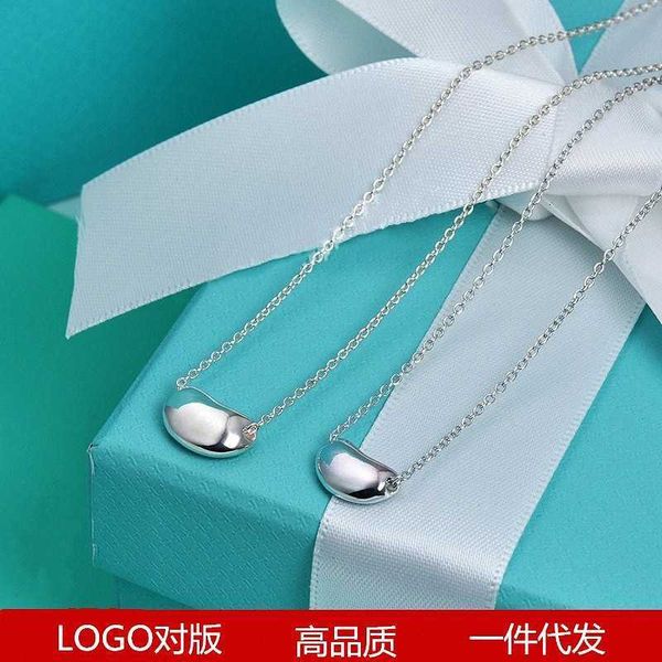 

Tiff Necklace Designer luxury fashion jewelry S925 silver bean necklace silver Acacia bean pendant 18k rose gold lucky bean clavicle chain Valentine's Day gift