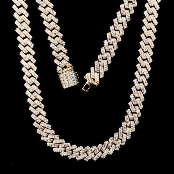 

Provence Spot Sterling Sier 12Mm Width Miami Cuban Link Chain Hip Hop Rap Men's Necklace Bracelet High Quality