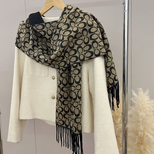 

Cashmere scarf designer luxury LetterTop Quality woman shawl fashion double-sided warm long thicken Autumn Winter Christmas New Year