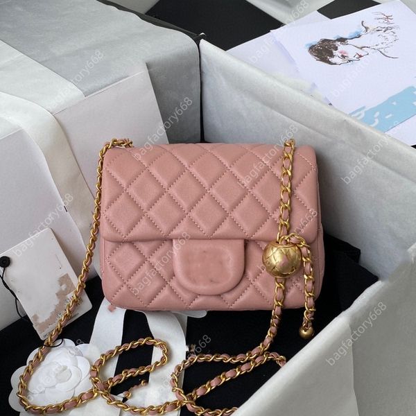 

10A high quality designer bags Cross Body mirror quality bags leather bag shoulder bags designers woman Plain Diamond Lattice Chains pink Soft Fashion bags for women, 10