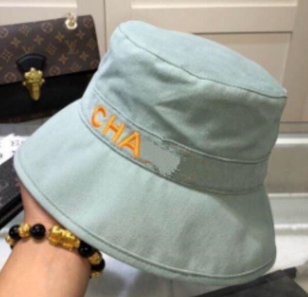 

high-quality letters solid color hat women's spring and summer new fisherman hat men's summer travel sunshade hat, Blue