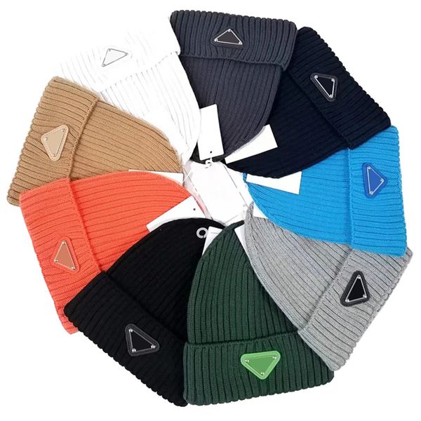 Designer hat for man beanie designers hats women unisex winter cashmere casual outdoor beanies bonnet head warm skull caps luxury Triangular Signature hat men