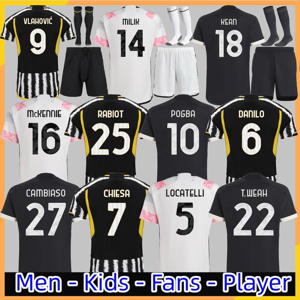 

fans player soccer jerseys 2023 2024 home away MILIK VLAHOVIC KEAN POGBA CHIESA McKENNIE LOCATELLI top jerseys 23 24 Kits men and Kids unifor JuvENtus, 23/24 third aldult player