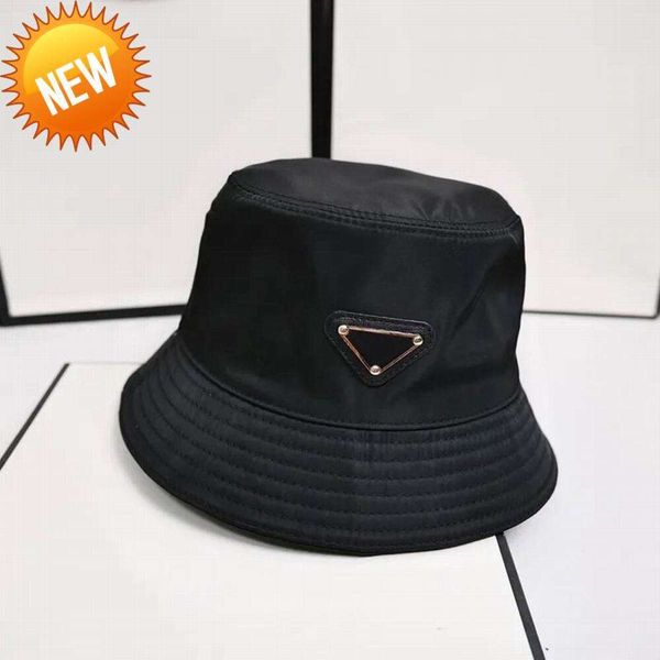 

Pra Man Bucket Hat Mens Cap Womens Designer Trucker Hats Mens Triangle Badge Beanie Wide Brim Hats Casquettes Unisex Outdoor Casual Fashion Caps Beach Capsa, Brown