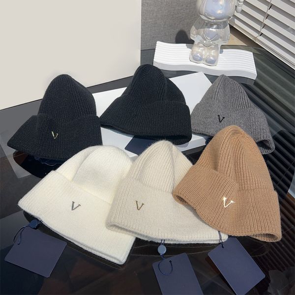 

Outdoors Knitted Hat Wool Skull Caps Womans Beanie Cap Designer for Man Winter Hats Gift 6 Color Adult Top Quality Elastic, C1
