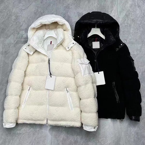 

Women Tech Fleece Jacket Fashion Skull Parka Coat Winter Warm Hoodied Puffer Jacket Lady Plush Wool Coats -L di_girl Di_girl, Black2