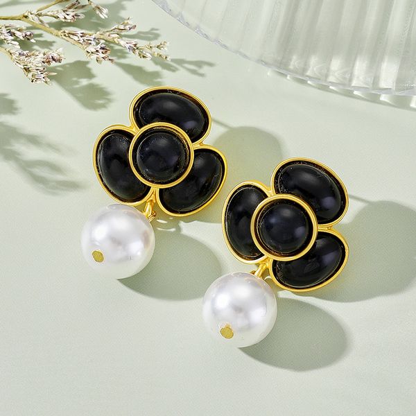 

Designer Jewelry Earrings Fashion Pearl Black and White Gemstones Earrings Top-quality MoonRiverJewel Christmas Birthday New Year
