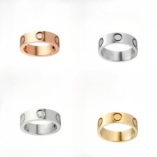 

Designer Love Ring Designer Ring for Women Men 18K Gold Plated with Diamonds for Lovers Ring Letters Jewelry 4mm 5mm 6mm Rings Fashion High Quality Jewelrys