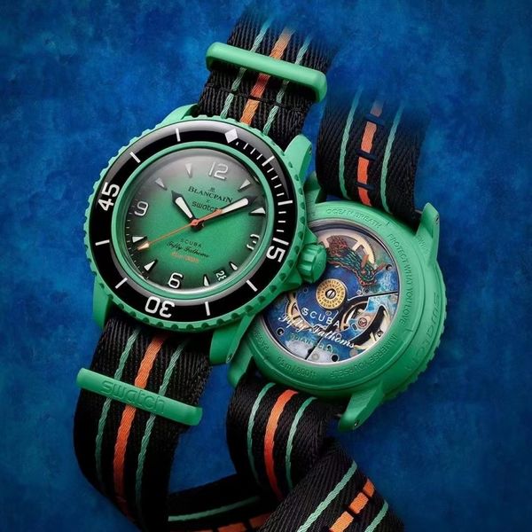 

43MM Men's Automatic Mechanical Watch Five Ocean Joint Watch Bioceramic High Quality Automatic Machinery Luxury Watch, Green