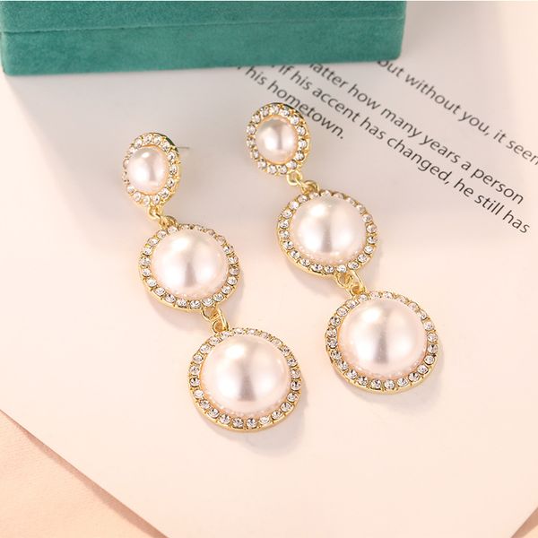

Designer Jewelry Fashion Gold Pearl Earrings Top-quality MoonRiverJewel Christmas Birthday New Year