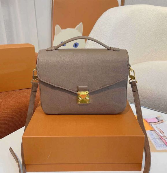 

shoulder bags luxurys designers bag embossing flower pochette women handbag messenger genuine leather metis elegant womens crossbody fashion 40780, Camel