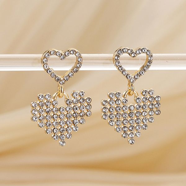 

Designer Jewelry Earrings Fashion Heart Gold Diamond Pearl Earrings Top-quality MoonRiverJewel Christmas Birthday New Year