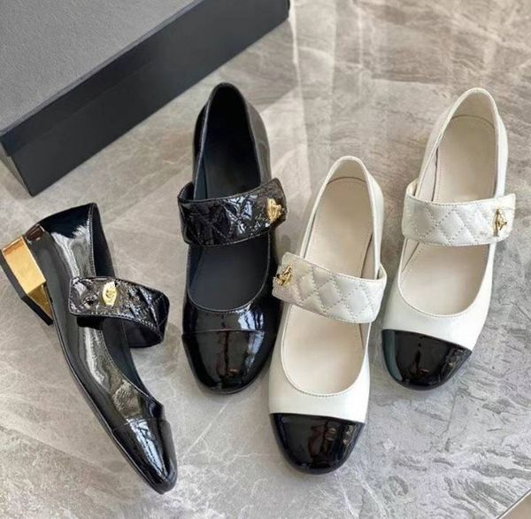 

Designer New mary jane shoes women ballet shoes Broadband buckle women's shoe girls ladies Resort Beach flat Muller Black white leather shoes, Split