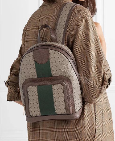 

9A Designer Backpack school bag Coated canvas handback backpacks geniune leather Larege capacity laptop bags Beige Zaino mochila borsa, Beige/ebony