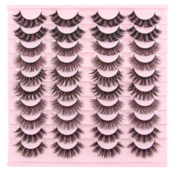 

Multilayer Thick Fluffy False Eyelashes Extensions Naturally Soft Light Handmade Reusable Faux Mink Fake Lashes Curled Crisscross Eye Beauty Supply