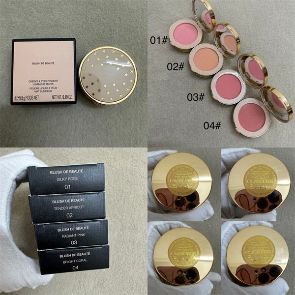 

Brand Luminous Matte Cheeks Eyes Blush 5.5g Foundation Makeup Bronzer Blusher Pressed Powder 4 Color High Quality Girl Face Beauty Tools, Blue