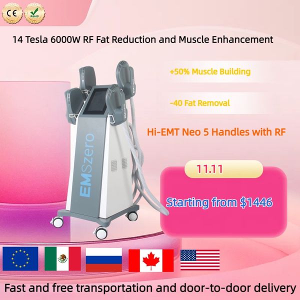 

2024 DLS-EMSlim Neo Power 6500W 14 Tesla Hiemt Body Sculpt Machine 5 Handle Pelvic Pad Optional Ems Muscle Stimulator Emszero