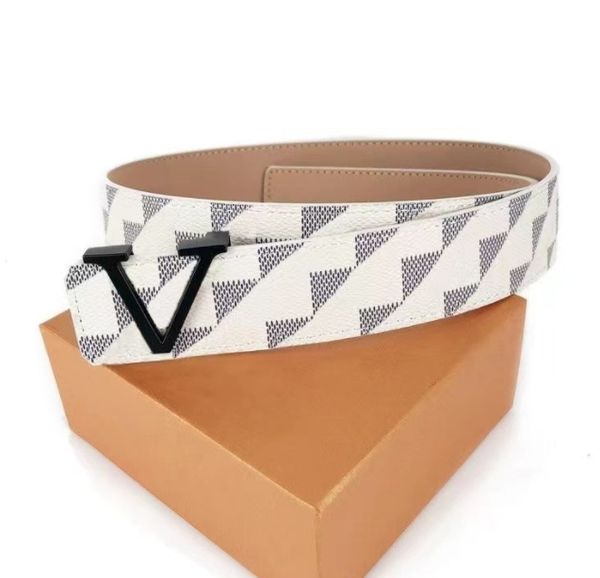 

2023 Fashion Classic Belts For Men Women Designer Belt 3.5cm Silver Mens Black Smooth Gold Buckle Leather dresses Belt RERJT, As shown