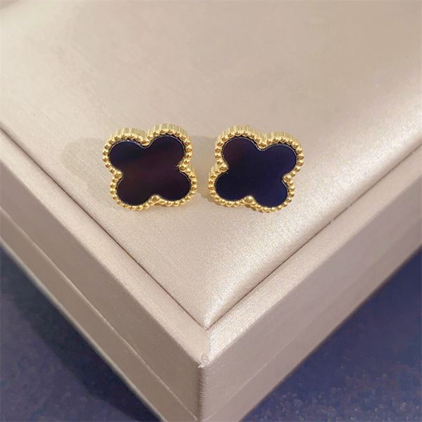 

Fashion 4/four Leaf Clover Stud Earrings Designer Jewelry Women 18K Gold Plated Earrings Wedding Gift