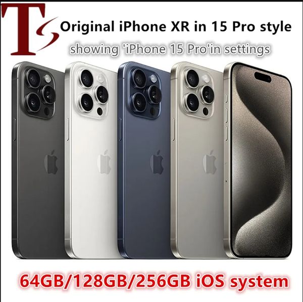 Refurbished Unlocked iPhone XR Covert to iphone 15 Pro Cellphone with 15 pro Camera appearance 3G RAM 64GB 128GB 256GB ROM Mobilephone