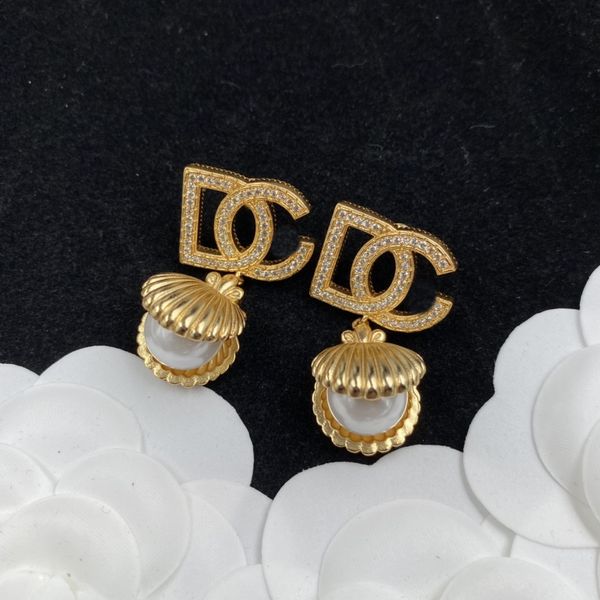 

Dujia earrings Designer style Luxury master design14K Gold Plated earrings, tourist parties,large pearl earrings wedding first fashion jewelry