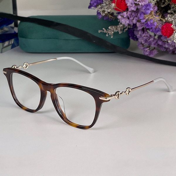

Classic GG0919O Womens and Mens Designer Optical Eyewear Elliptical Plate Optical Frame Metal Mirror Leg Side Hollow Symbol Soft Work Outdoor with Original Box