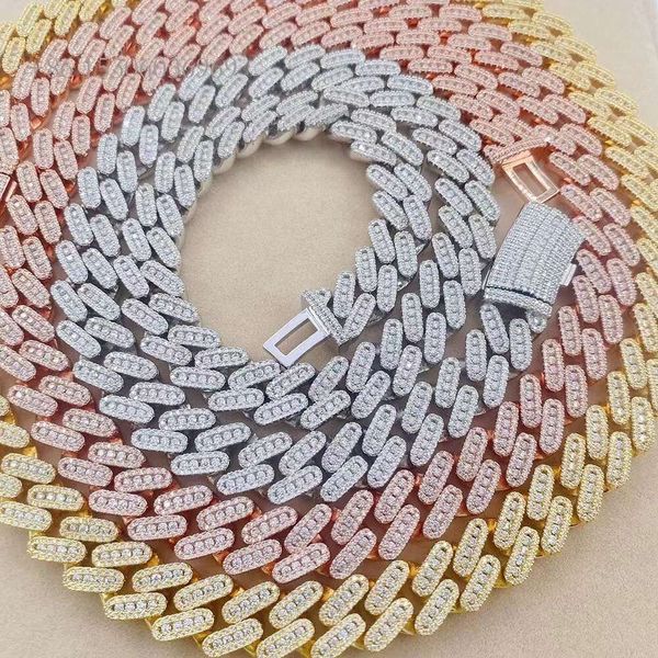 

Heavy Long Hip Hop Bling Custom Jewelry Necklace Vvs Moissanite Diamond Sier Mens Necklaces Cuban Link Chain