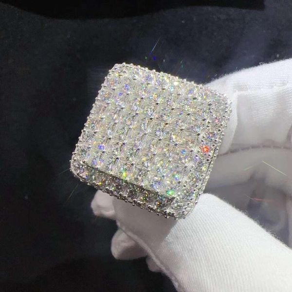 

Fashion Jewelry Mens Vvs Moissanite Sterling Sier Iced Out Custom Rings