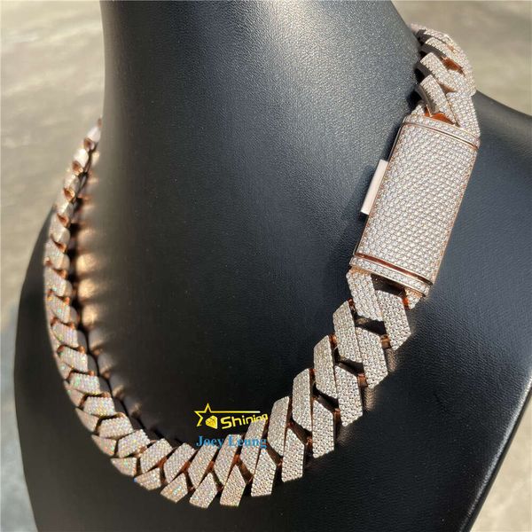 

Pass Diamond Tester Gra Certificate Hip Hop Jewelry Sier Necklace Vvs Moissanite Diamond Solid Iced Out Cuban Link Chain