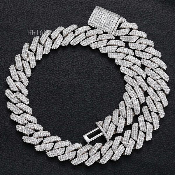 

Fine Jewelry Sterling Sier Diamond Vvs Moissanite Cuban Link Chain Necklace