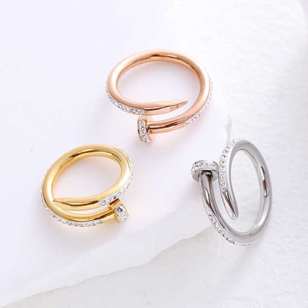 

Nail Ring Designer Fashion Charm Jewelry New INS Style Classic High Grade Feeling Nail Ring for Men and Women 18k Opening Ring Christmas gift jewelry