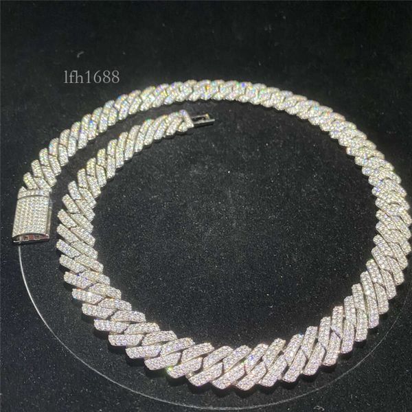 

Sterling Sier Iced Out 6Mm 8Mm 10Mm Moissanite Cuban Necklace Pass Diamond Tester Cuban Link Hip Hop Jewelry Necklace