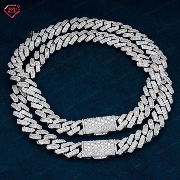 

Hiphop 18Mm Miami Cuban Link Chain Iced Out Sterling Sier Moissanite Cuban Link Chain