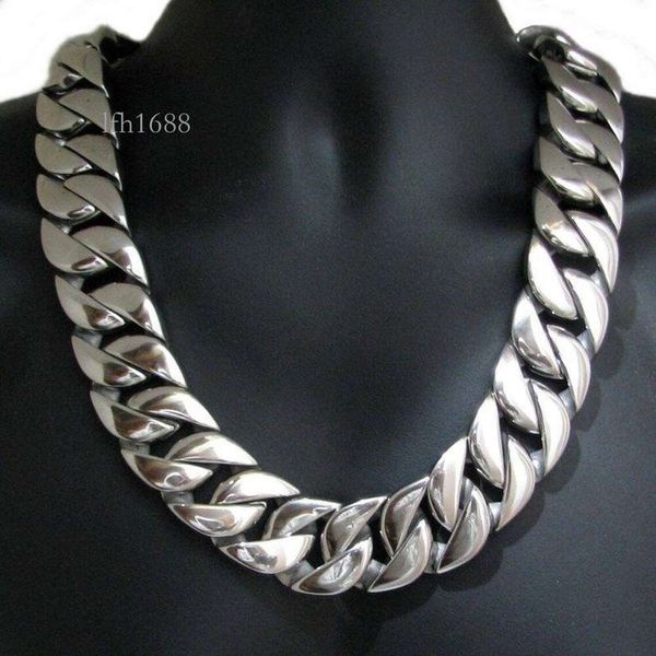 

Factory Price 25Mm Width Sterling Sier Link Jewelry Men Hip Hop Cuban Link Chain Necklace