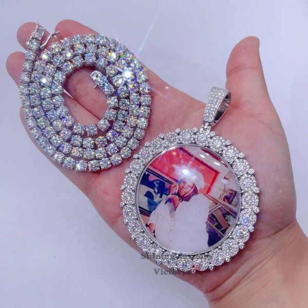 

Iced Out Hip Hop Bling Men Fashion Custom Made Moissanite Photo Picture Pendant