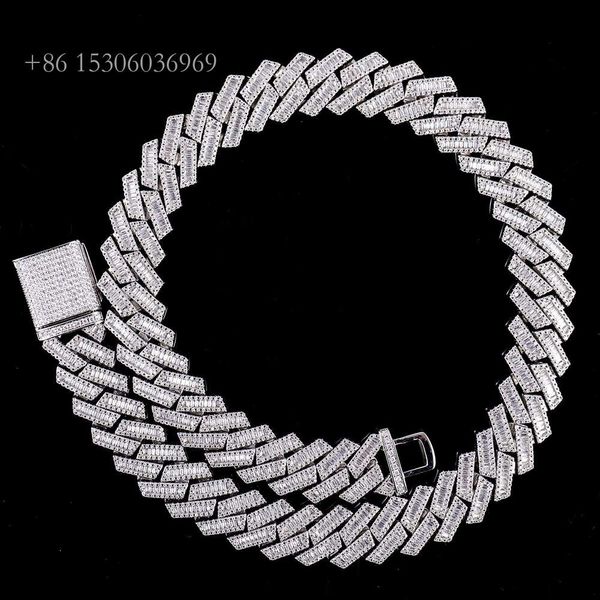 

Custom Hip Hop Jewelry 18Mm Vvs Moissanite Diamond Miani Cuban Chain
