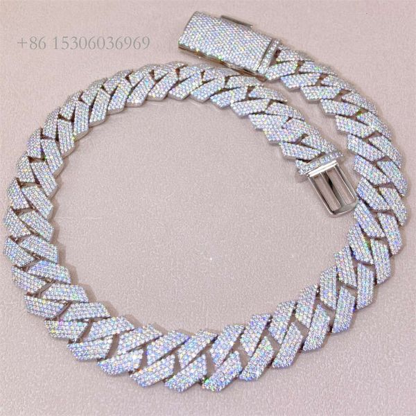 

Custom Real Moissanite Diamond Vvs Cuban Necklace Iced Cuban Link Chains Necklace Cuban Link Chain Men